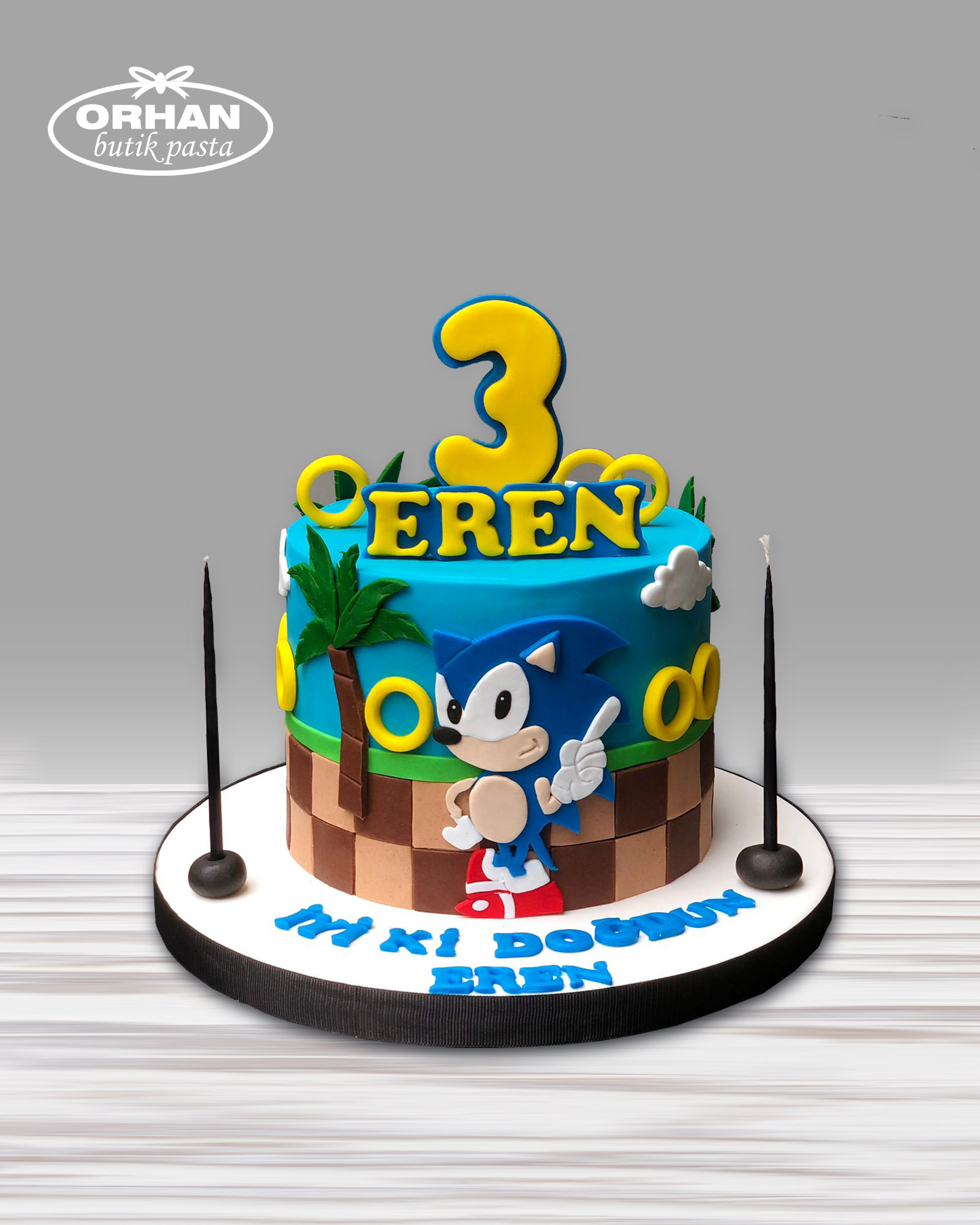 Sonic Temalı Doğum Günü Pastası