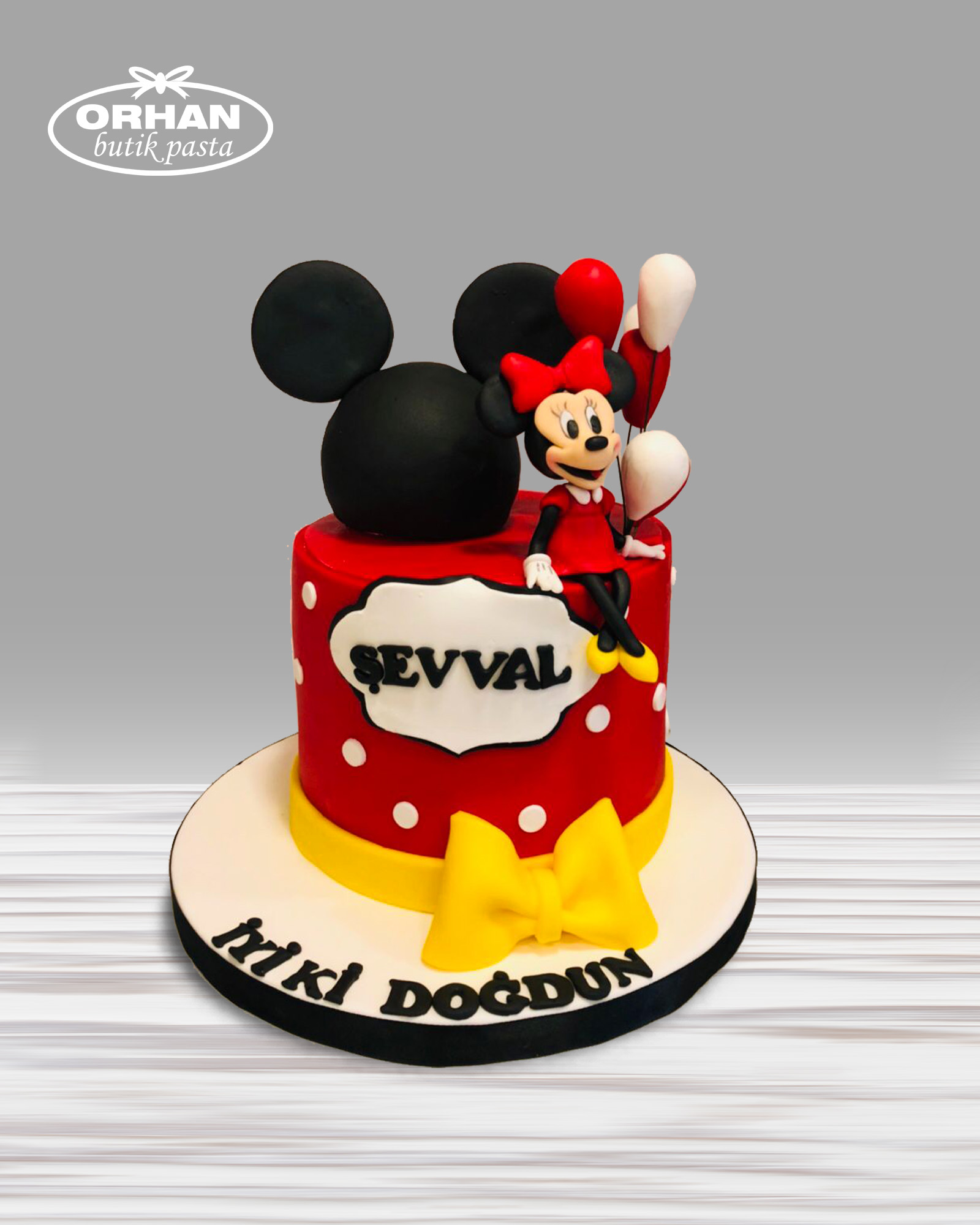 Mickey Mouse ve Balonlar Temalı Pasta