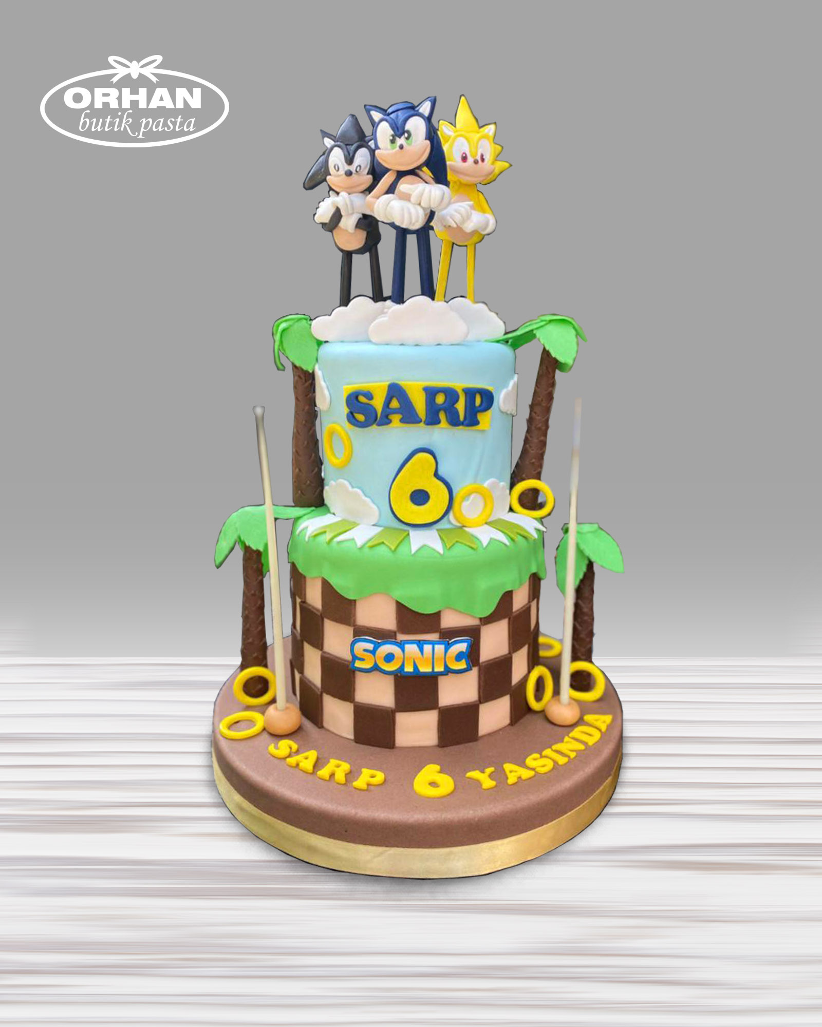 Sonic Kahramanlar Temalı Doğum Günü Pastası