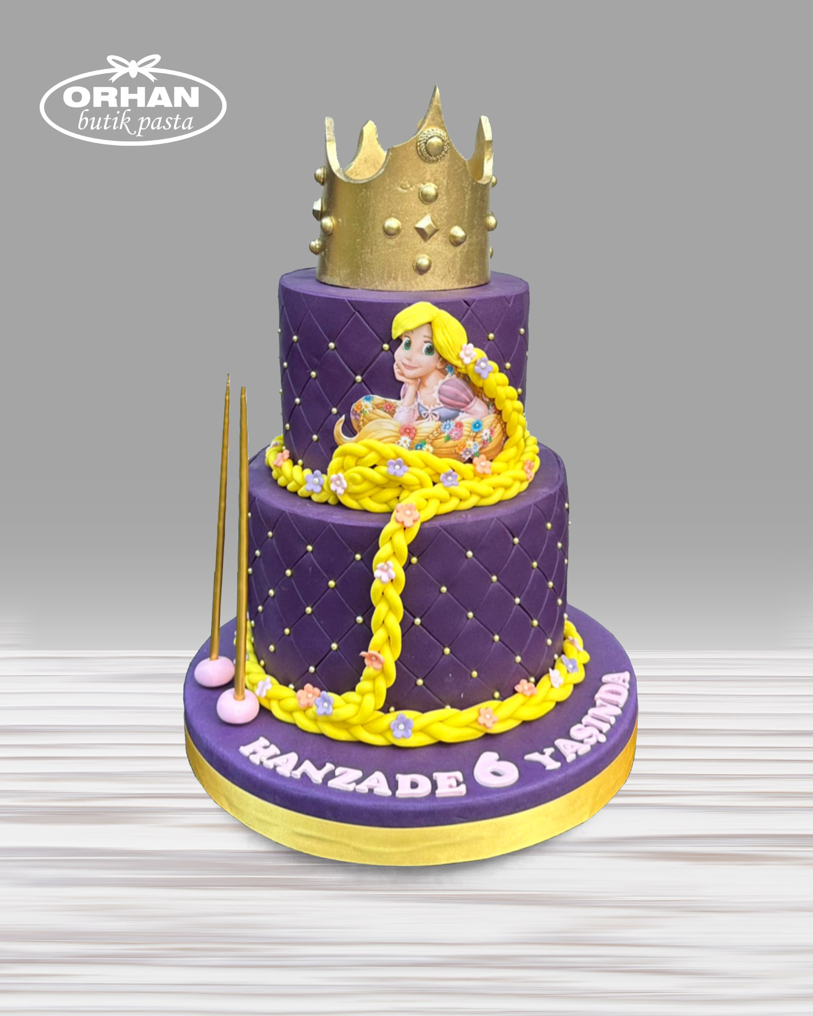 Prenses Rapunzel Temalı Doğum Günü Pastası