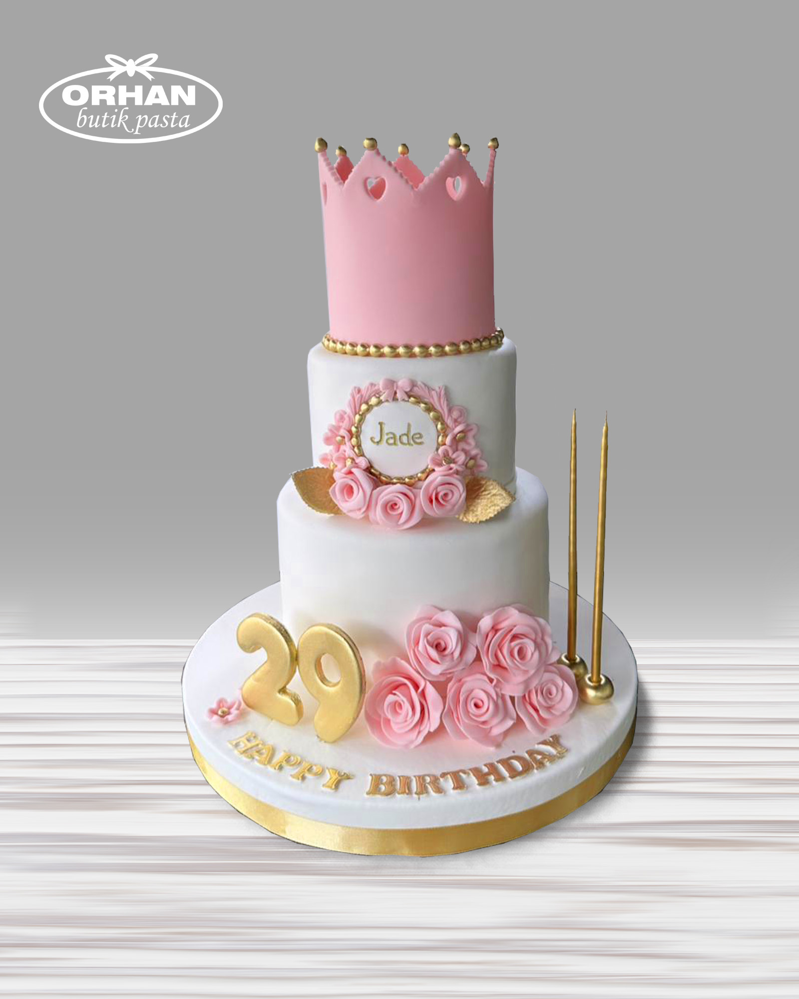 Prenses Taçlı Temalı Doğum Günü Pastası