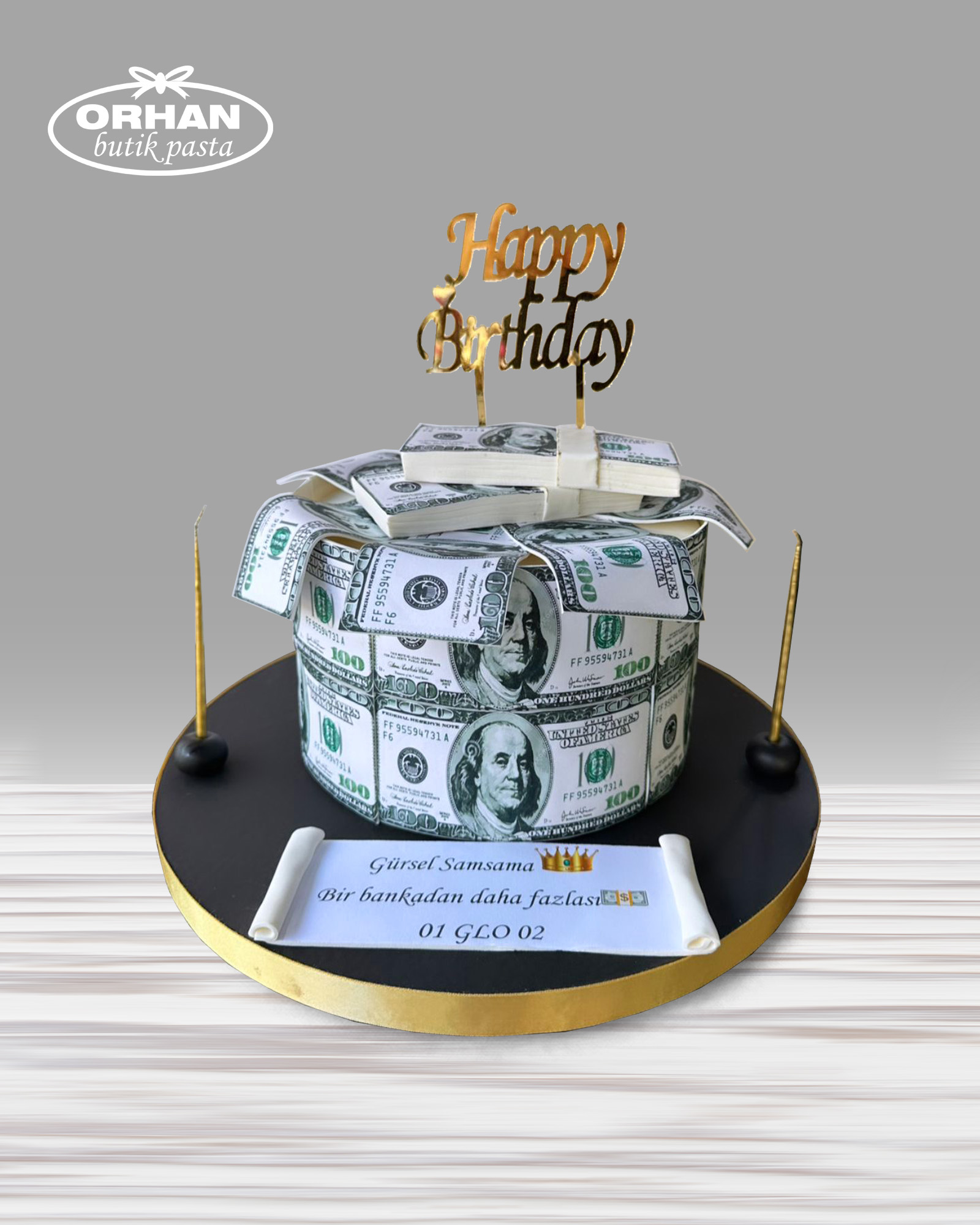 Dollar Temalı Doğum Günü Pastası