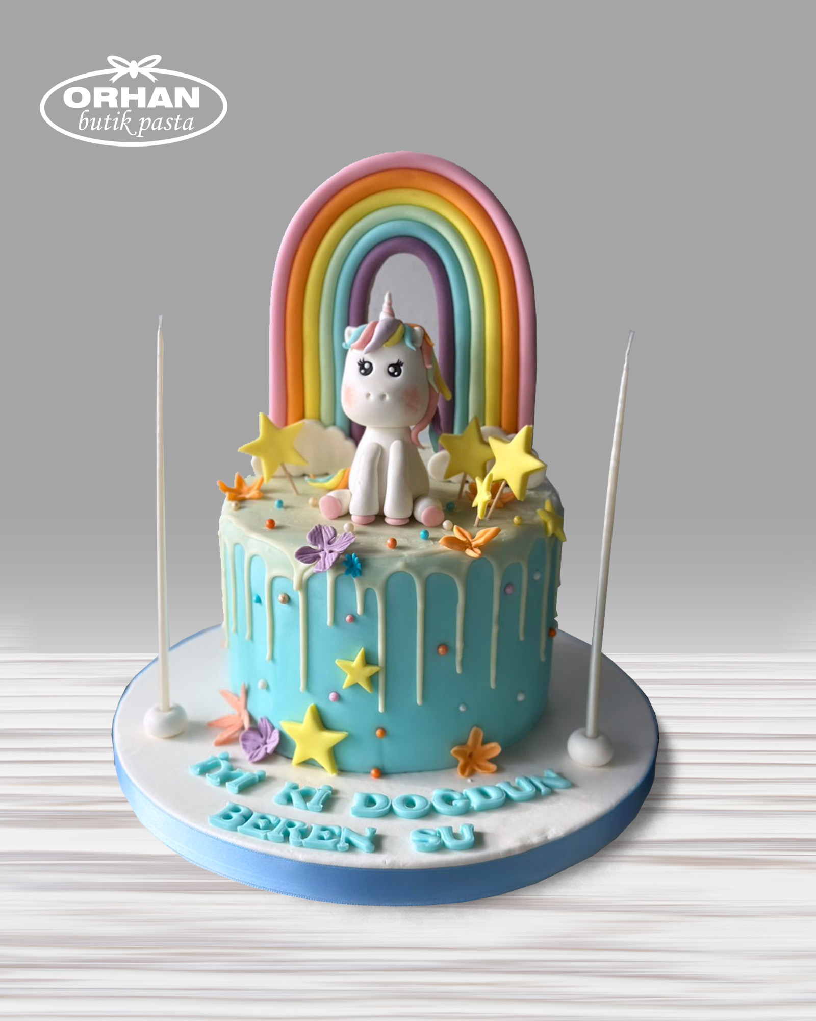 Unicorn Bir Yaş Doğum Günü Pastası