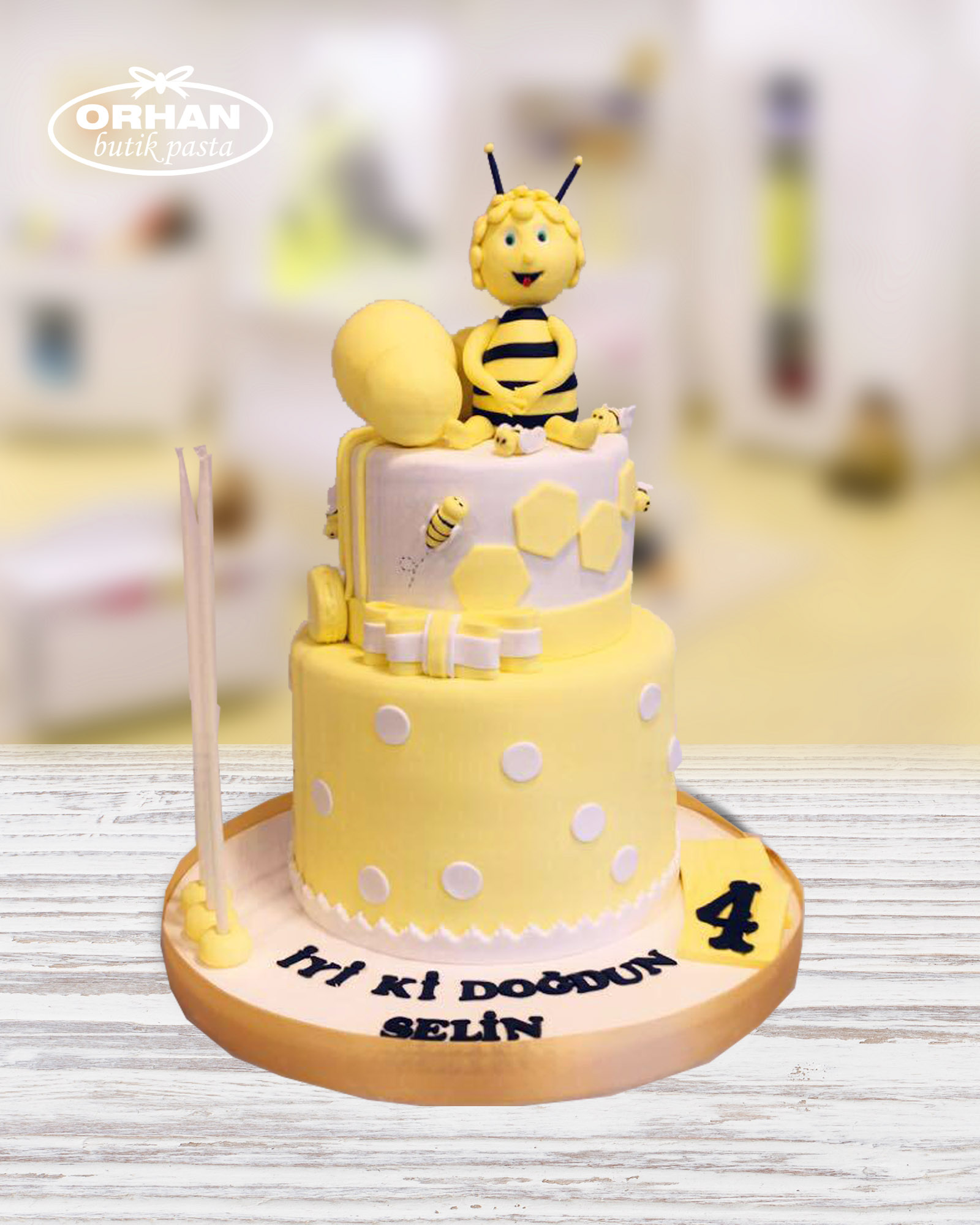 Arı Maya Temalı Doğum günü pastası
